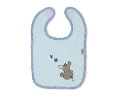 Sterntaler Bavoir en Velcro, Âne Emmi, Taille : 38 x 26 x 1 cm, Bleu Clair