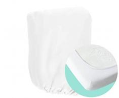 MoKee Drap-housse imperméable pour lit de bébé 120 cm de long x 60 cm de large Blanc