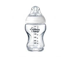 Tommee Tippee Biberon en Verre Closer to Nature, 250 ml, Valve Anti-Colique, Tétine Souple