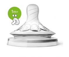 Philips Avent SCF042/27 Lot de 2 Tétines Natural Débit lent 1 Trous - 1 Mois+
