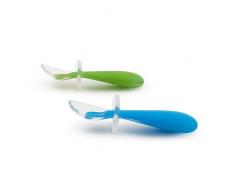 Munchkin Gentle Scoop Cuilleres dapprentissage, Paquet de 4, Bleu/Vert