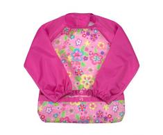 Green Sprouts Snap & Go Easy-wear manches longues Bavoir Rose Fleur, 2-4 ans