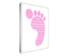 Little Helper foot1216–13 G Feel Good Art Tableau sur toile le Dix doigts et orteils, 40 x 30 cm, typographie moderne rose clair