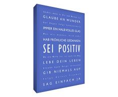 Little Helper bp1216–04 G Feel Good Art Tableau sur toile avec citations optimistes Bijoux murale style SEI positif, 40 x 30 cm, bleu