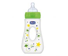 Chicco Promenade Biberon en Polypropylène avec Tétine Flux Rapide Décor Vert 4 Mois+ 240 ml