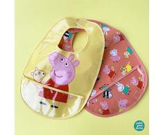 Petit Jour Paris - PIBU13 - Ensemble de Bavoirs Assortis Peppa Pig - pour Rester Bien Propre