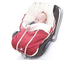 Wallaboo Chancelière Original -Couverture Enveloppante Universelle Multi-Usages, Daim Microfibre, pour Coques Bébé, Sièges Auto, Landaus, Poussettes ou Lits Bébé, 0 - 12 mois, Couleur:Rouge