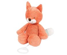 Nattou Boîte à musique Oscar le Renard, Berceuse La-Le-Lu, Hauteur : 28 cm, Fanny et Oscar, Orange