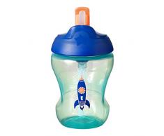Tommee Tippee Tasse de Transition à Paille Ultra Douce, Anses Ergonomiques, 7 mois+, Bleu