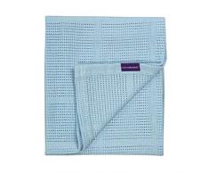 Clevamama Couverture Coton Cellulaire pour Nouveau-Né – Couverture Bébé en Coton pour Berceau Lit Bébé - 120x140 - Bleu