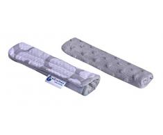 Minky Medi Partners Paire de coussinets dépaules pour siège de poussette de voiture double face 18 x 13 cm (Miki avec gris minky)