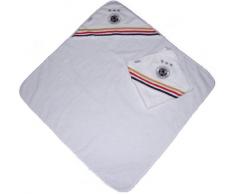 Tavolinchen 50/505 Serviette de bain à capuche pour enfant Blanc Motif football