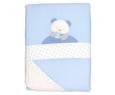 Andy & Helen 2/5012ed03 _ c piumotto Berceau extractible brodé, bleu clair