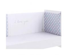 Pekebaby Protecteur déhoussable pour berceau 60/70/80 (43 x 185 cm) nuage menthe