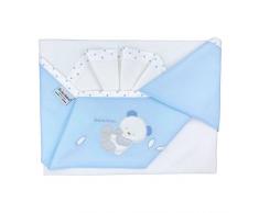 Andy & Helen 3/400d03 _ c Drap Lit Brodé, bleu clair