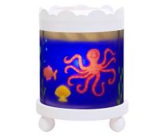 TROUSSELIER - La Mer - Veilleuse - Manège Magique - Idéal Cadeau Enfant - Dessin animé - Lumière rassurante - Couleur Bois Blanc - Ampoule 12V 10W inclue - Prise Elec. EU