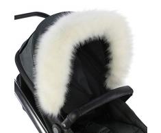For-Your-Little-One Poussette avec capuche en fourrure compatible avec Babyzen Blanc