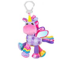 Playgro Peluche dActivités Stella la Licorne, Jouet pour Poussette, Dès la naissance, Rose/Violet, 40183