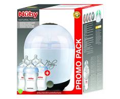 Nûby One Touch Stérilisateur Électrique à Vapeur + 5 Biberons Souples 210 ml