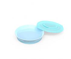 Twistshake 78160-00 Assiette Antidérapant/Couvercle Bleu