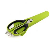 Local Makes A Comeback Ciseaux de cuisine multifonction en acier inoxydable 2 en 1 pour décapsuleur de viande, noix et bouteilles. Noir/vert