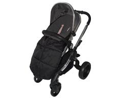 Chancelière de qualité supérieure - Compatible avec la poussette iCandy Strawberry - Couleur : noir