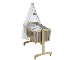 roba Berceau berceau complet Jumbotwins (40x90cm) en bois naturel, berceau avec fonction basculante et fixe, set berceau comprend le linge de berceau (80x80cm).