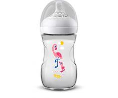 Philips Avent SCF070/21 Biberon Natural 260 ml motif Flamant 1 Mois+