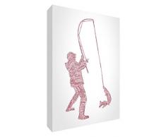 Feel Good Art FISHERMAN1624-01IT Tableau sur toile canvas avec impression totale Motif pêcheur Beige 60 x 40 x 4 cm Grande (60 x 40 x 4cm) Red Tones