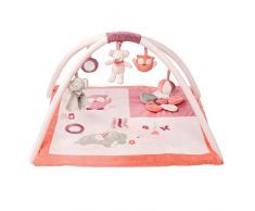 Nattou Tapis dÉveil avec Arche de Jeu, Adèle et Valentine, 87 x 87 x 8 cm, Rose/Orange