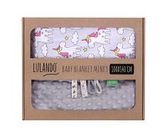 LULANDO Couverture MINKY 100 x 140cm - couette - couverture pour poussette - réversible - pour journées fraîches - 100 % coton - anti-allergique - coton respirant - certificat Oeko-Tex