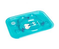 dBb Remond Plateau Repas + Couverts - Fourchette + Cuillère - Turquoise Translucide