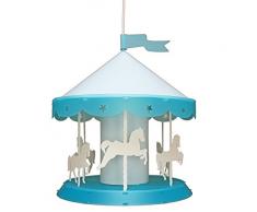 R&M Coudert Lampe Suspension Enfant Manège Turquoise