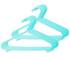 BIECO cintres bébé enfant Hanger cintres pour bébé cintres en plastique pour la longueur de larmoire de stockage garde-robe 29.5cm, 16 pièces, turquoise, étroite, ArtN 90016153