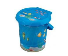 Rotho Baby Design Poubelle à Couches Ocean Style! , Anneau de Retenue pour Sacs Hygiéniques, 11L, À partir de 0 Mois, StyLe!, Bleu, 20215012576
