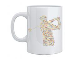 Feel Good Art GOLF-MUG-01IT Tasse en céramique avec Motif typographique Moderne 9.2 x 8 x 8 cm Multicolore