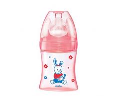 Dodie Biberon Initiation 150ml ROSE POUPÉE 0-6 mois tétine ronde 3 vitesses débit 1