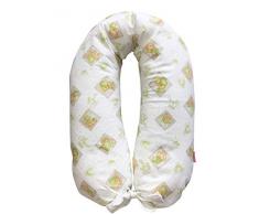 Coussin dallaitement et de grossesse + housse avec lacets / 190 cm (rembourré en billes de polystyrène, ignifuge) Coniglietto Verde