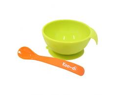 Koo-di de bol et cuillère en silicone (Citron vert/orange)