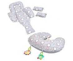 Clevamama Coussin Allaitement 10en1 - ClevaCushion - Oreiller de la Grossesse et Maternité - Gris