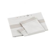 Belino Elba – Jeu de draps de 3 pièces, de coton 100% pour lit, couleur beige 110 x 155 x 1 cm beige