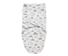 Meyco 301095 SwaddleMeyco Serviette de toilette pour emmaillotage S/M (0-3 mois) nuages Gris Taille M