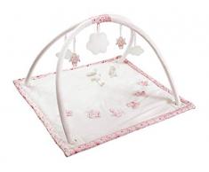 TROUSSELIER - Tapis dEveil Musical - Papillon, Mouton & Ange - Coton imprimé Fleurs Roses - Musique Roméo & Juliette - Classique Chic - Idéal Cadeau de Naissance - Facile à Installer - Colori Rose
