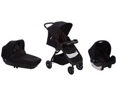 Mon Bebe 1928967630 Trio Amble Poussette 3 en 1 Trio Avec Siège Auto Cosi et Nacelle, Black Caviar