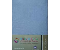 Dudu N pour lit de voyage Coton épais draps-housses, 65 cm x 95 cm, 2 pièces, bleu