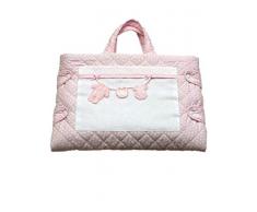 Filet - Grand sac à langer grande capacité ouverture latérale Intérieur en éponge douce Sac à langer - Couleur rose