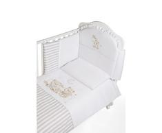 Italbaby Poney Happy Family Parure de lit, Ivoire/blanc, 4 pièces