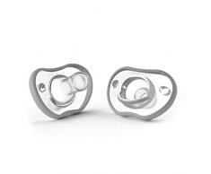 Nanobébé Flexy Lot de 2 tétines ultra douces pour un développement oral sain et ergonomique, convient aux personnes âgées et aux personnes âgées Turquoise