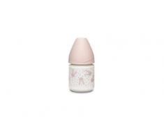 Suavinex Biberon Verre Tetine Ronde Débit Lent Lapin Rose 120 ml 1 Unité