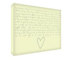 Feel Good Art Toile Boîte Galerie enveloppé avec panneau avant massif (30 x 20 x 4 cm, petit, crème, je suis simplement dans la Prochaine Chambre Poème)